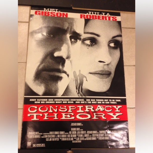 Conspiracy Theory Movie Poster. Mel Gibson Julia roberts - Picture 1 of 1